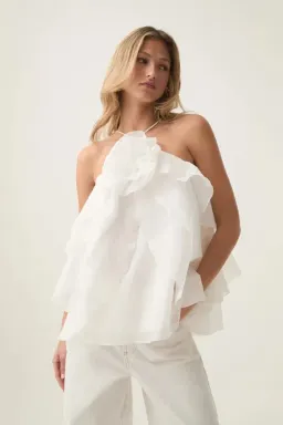 Aje Pandorea Top White Size UK 8 for rent on The Volte - image 1