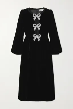 Saloni Camille Velvet Bow Dress Size 8 for rent on The Volte - image 3