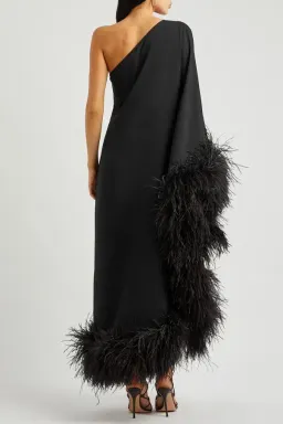 Taller Marmo Ubud Feather One Shoulder Gown Black Size 10 for rent on The Volte - image 2