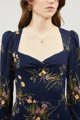 Reformation Wallflower Midi Dress Navy Floral Size 12 for rent on The Volte - image 2