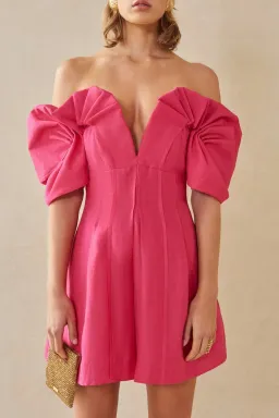 Cult Gaia Asal Mini Dress Calliandra Pink Size UK 12 for rent on The Volte - image 2