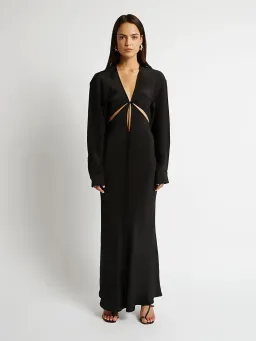 Christopher Esber Triquetra Silk Maxi Dress Black Size 10 for rent on The Volte - image 1