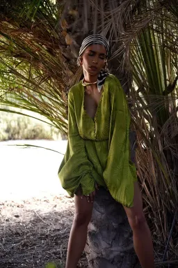 Rat & Boa Harlequin Mini Dress Cypress Green Size M / UK 10 for rent on The Volte - image 2