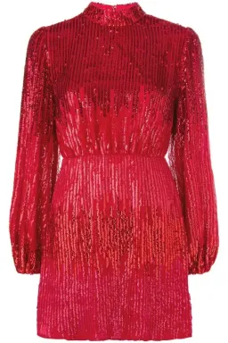 RIXO Samantha Mini Dress Red Size UK 12 for rent on The Volte - image 3