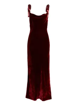 Reformation Nya Velvet Dress Burgundy Size M / UK 10 for rent on The Volte - image 5