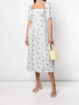 Reformation Melony Linen Midi Dress Floral Size UK 12 for rent on The Volte - image 4
