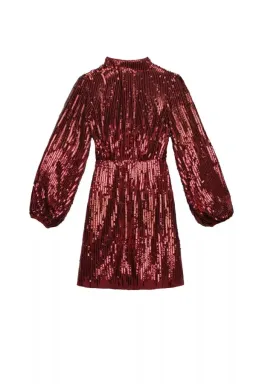 RIXO Samantha Mini Dress Maroon Size UK 12 for rent on The Volte - image 4
