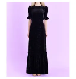The Vampire’s Wife Night Flight Velvet Glitter Gown Black Size UK 10 for rent on The Volte - image 1