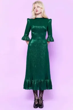The Vampire's Wife The Falconetti Midi Dress Green Size UK 10 for rent on The Volte - image 1