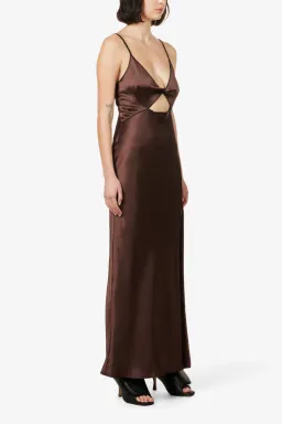 Bec & Bridge Hazel Cut Out Slip Maxi Dress Chocolate Size UK 10 for rent on The Volte - image 4