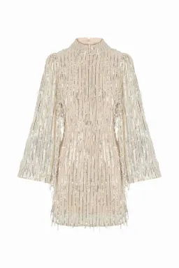 Queens of Archive The Mia Flare Sleeve Mini Dress Sequin Size S / UK 8 for rent on The Volte - image 10