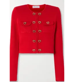 Self-Portrait Heart Buttoned Cardigan Red Size M/Au 10 for rent on The Volte - image 4