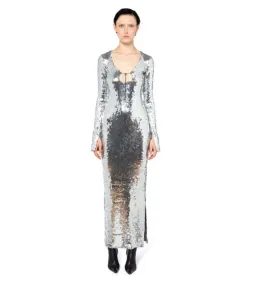 16ARLINGTON Solaria Sequin Dress Chrome Size 10  for rent on The Volte - image 1