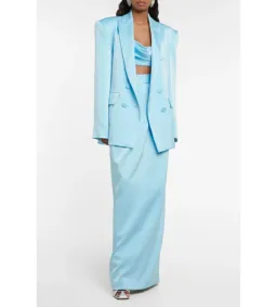 Alex Perry Wells Satin Blazer Blue Size 8 for rent on The Volte - image 1