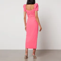 Self Portrait Iris Crepe Midi Dress Pink Size UK 16 for rent on The Volte - image 3