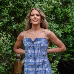 Karen Millen Tweed Midi Dress Blue Size UK 14 for rent on The Volte - image 4