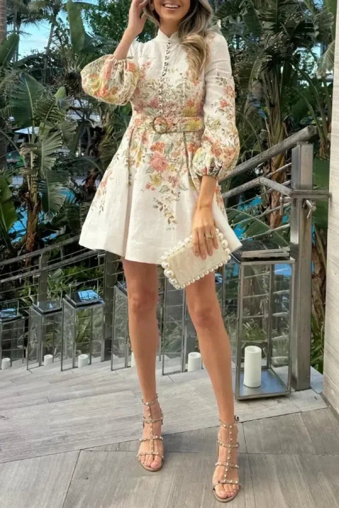 Zimmermann Matchmaker Floral Button Mini dress Size 1/UK10 for rent on The Volte - main image