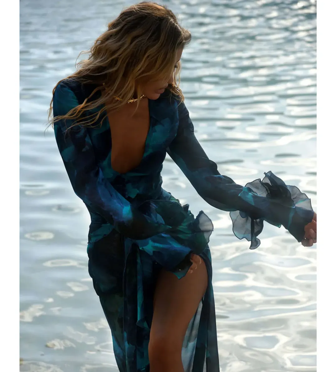 Rat & Boa Rent Fiorella Dress Blue Size UK 12 for rent on The Volte - main image