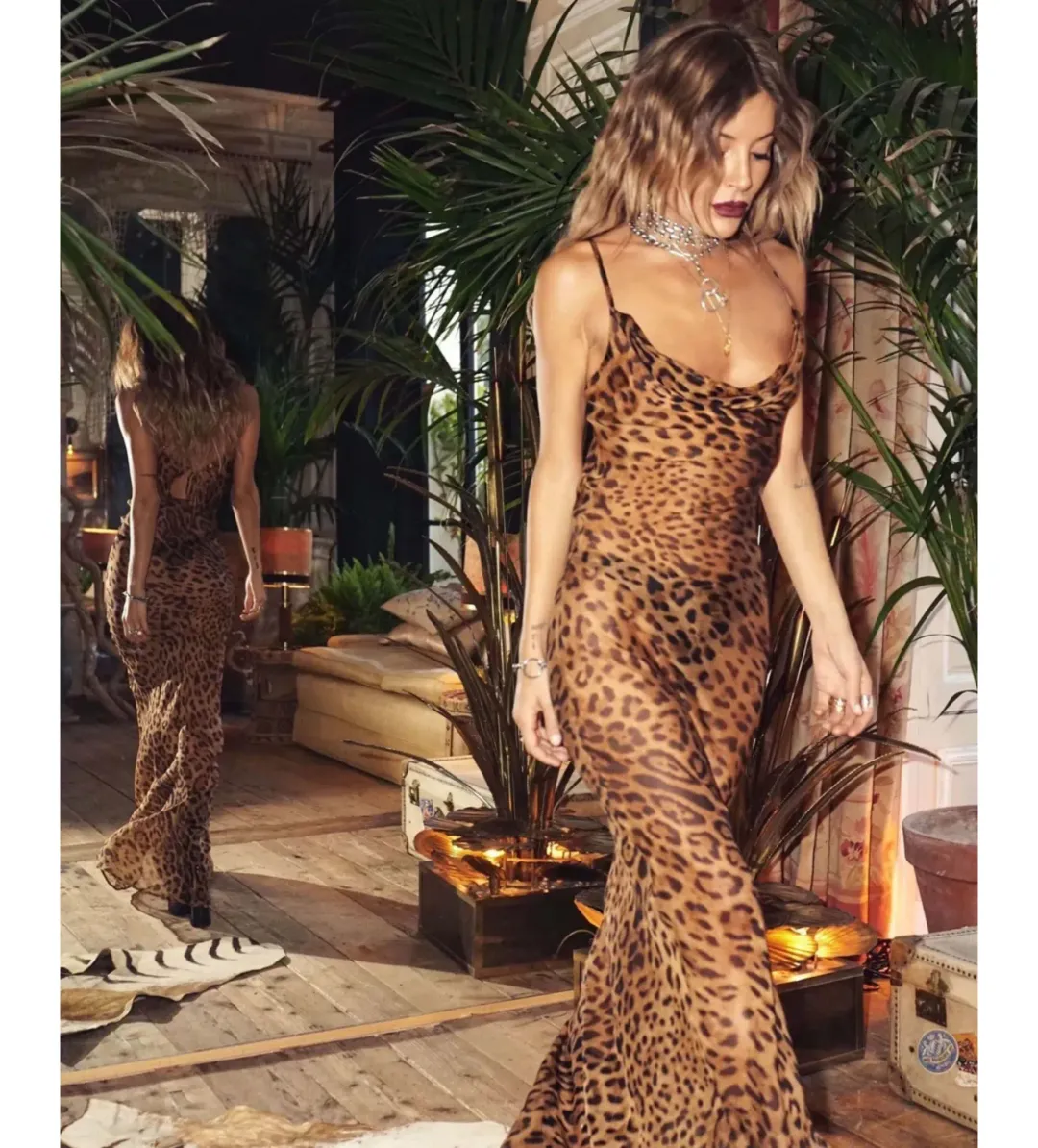 Rat & Boa Valentina Dress in Leopard Print Size UK 12 for rent on The Volte - main image