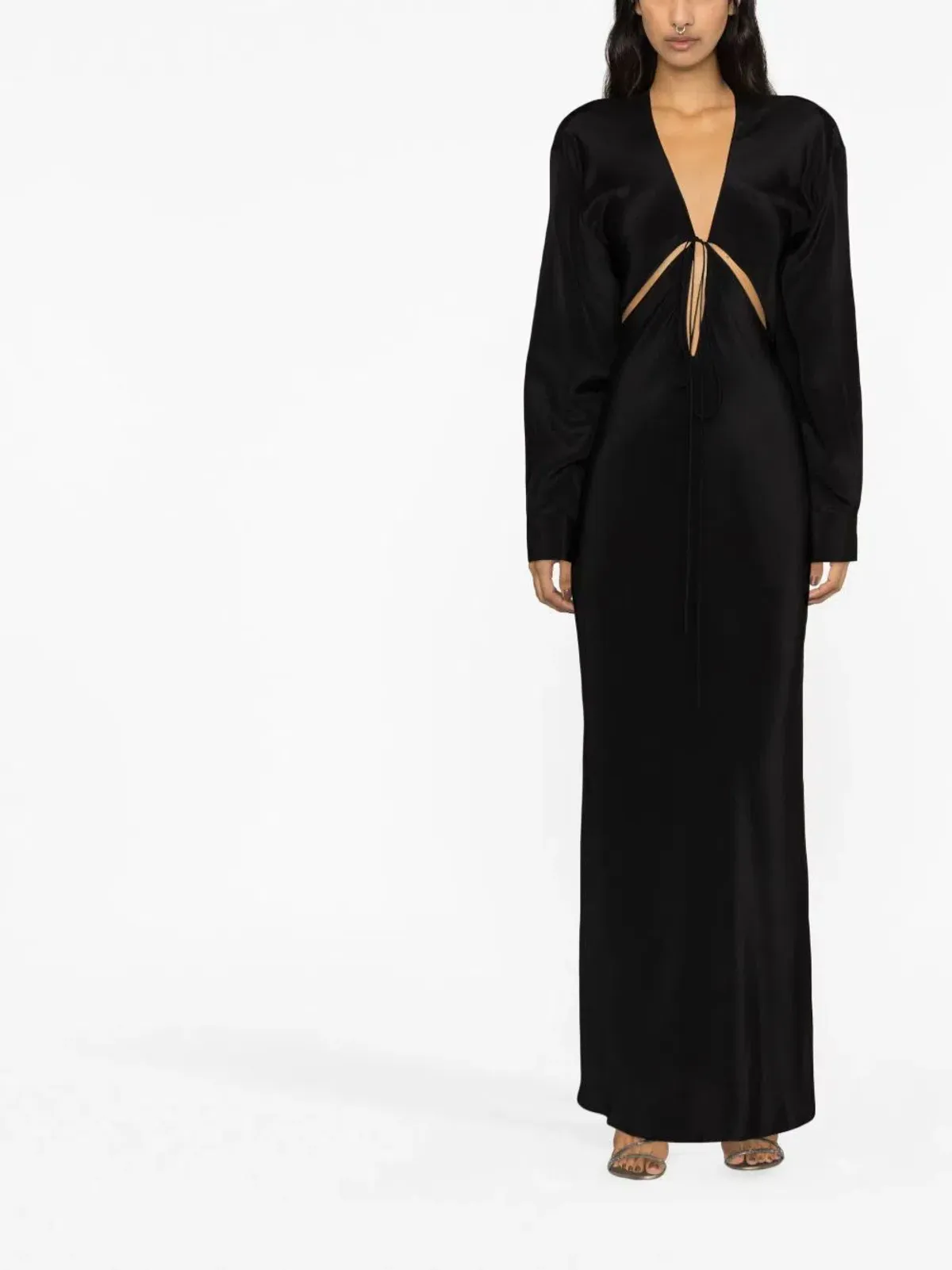 Christopher Esber Triquetra Silk Maxi Dress Black Size 10 - Image 5