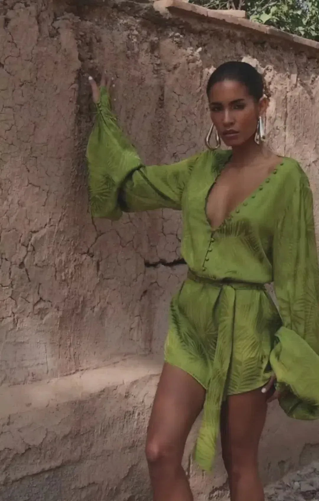 Rat & Boa Harlequin Mini Dress Cypress Green Size M / UK 10 for rent on The Volte - main image