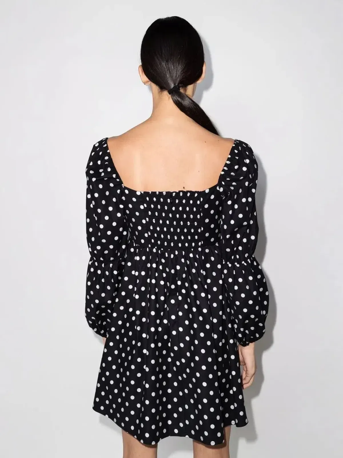 Reformation Michaela Polka Dot Mini Dress Print Size UK 10 - Image 3