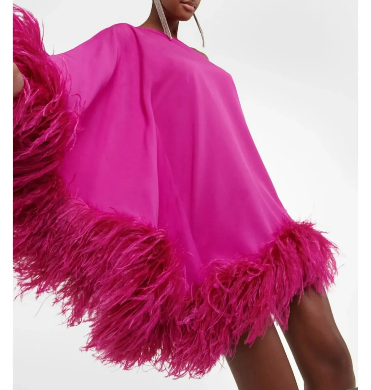 Taller Marmo Piccolo Ubud Feather Mini Dress in Pink Size UK 12 - Image 3