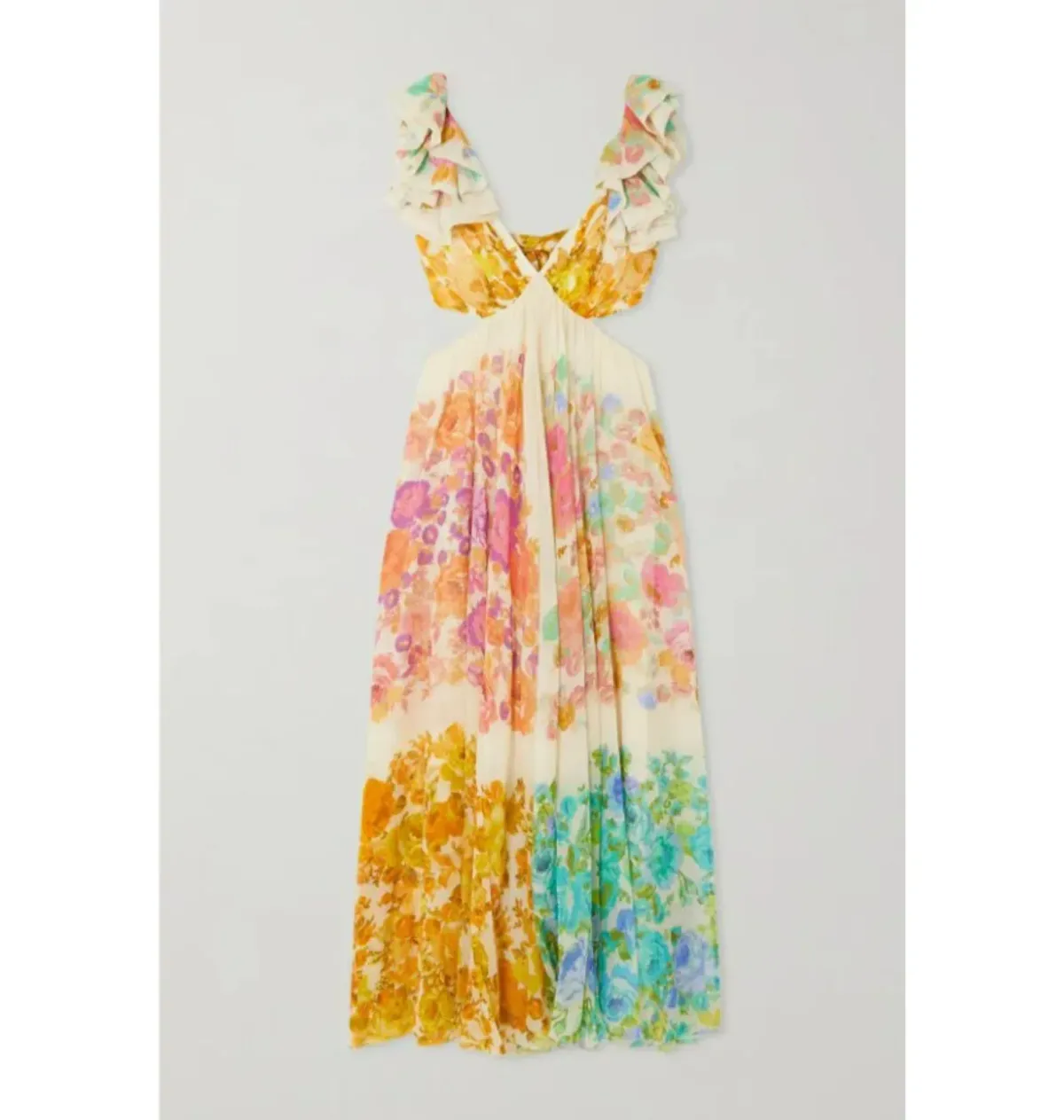 Zimmermann Raie Cut Out Dress Multi Size UK 12 - Image 3