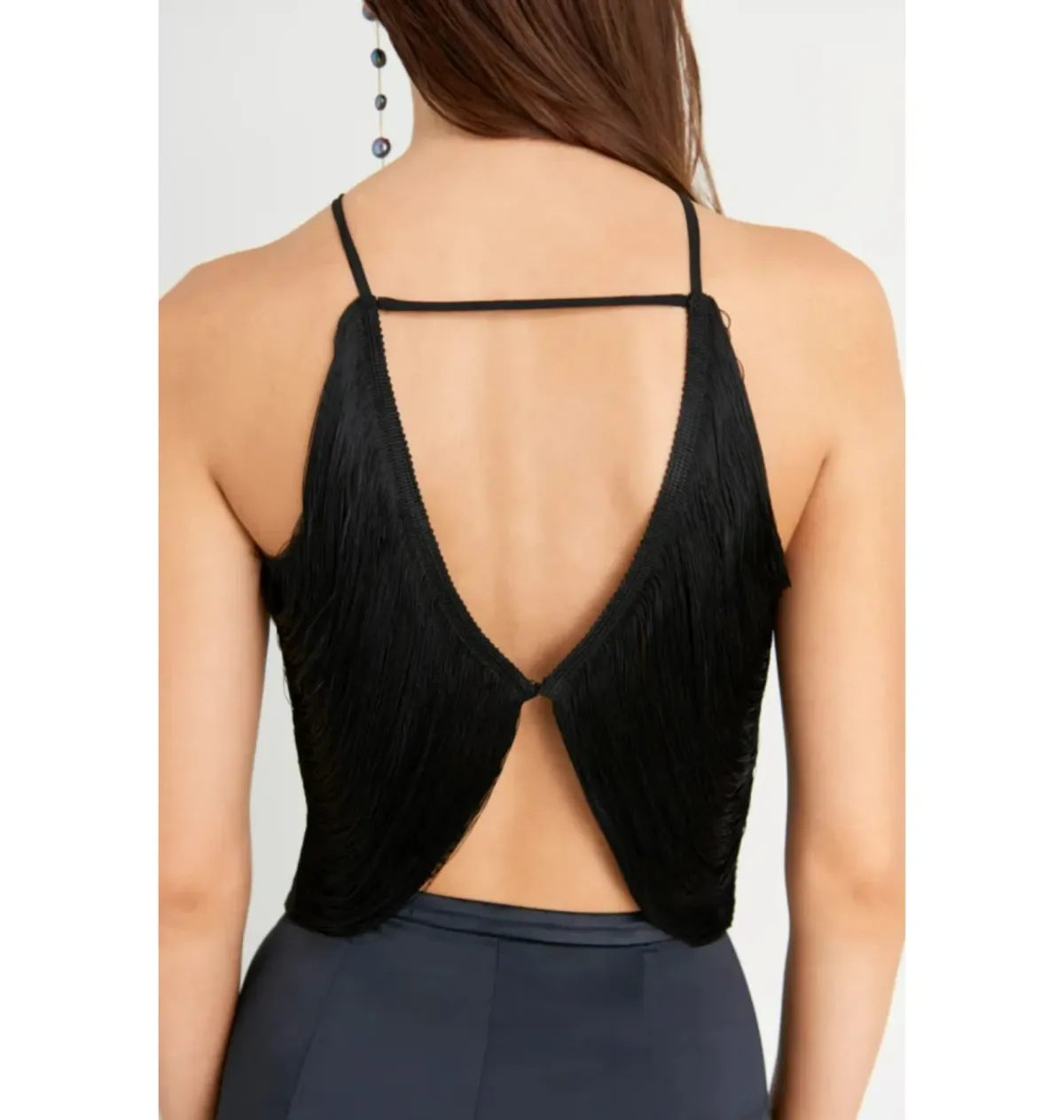 Cult Gaia Quella Fringe Top Black Size L / UK 12  - Image 3