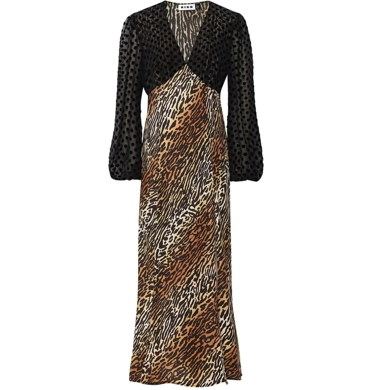 Rixo Melanie Leopard Midi Dress Leopard Print Size UK 12 - Image 4