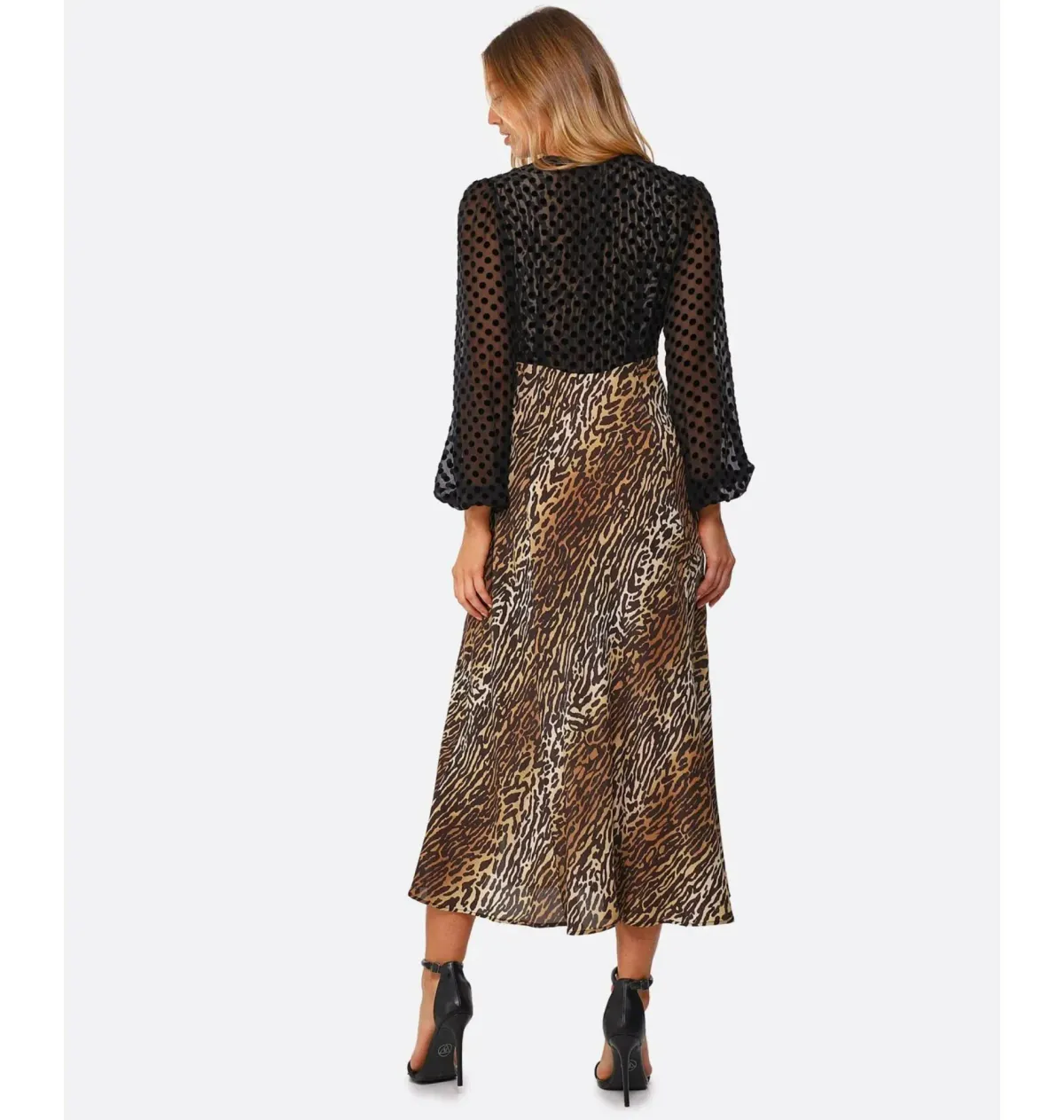Rixo Melanie Leopard Midi Dress Leopard Print Size UK 12 - Image 2