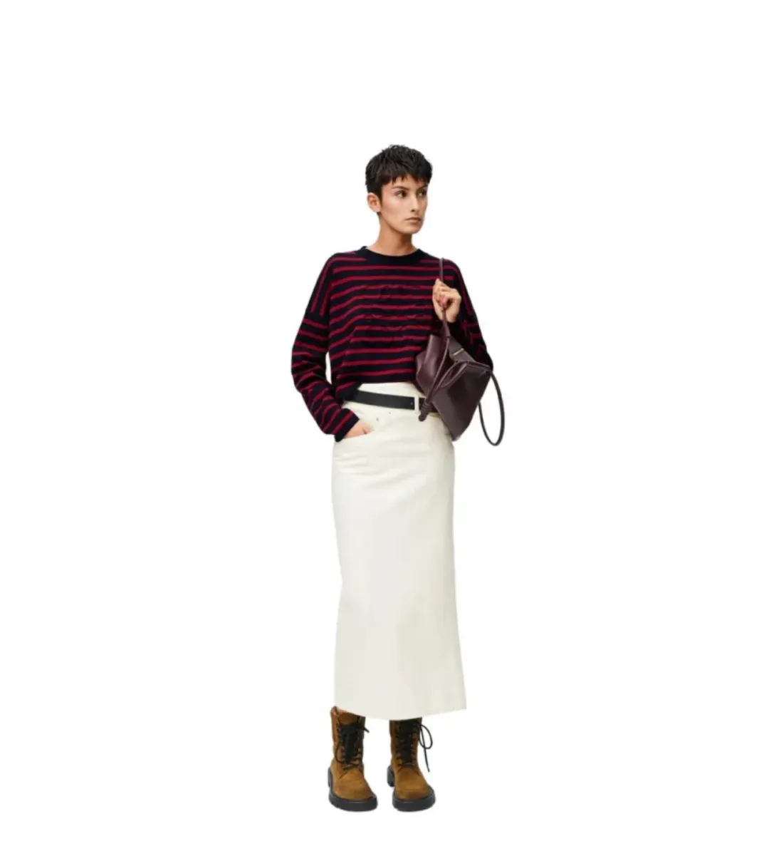 Loewe Deconstructed Denim Skirt White Size 8  for rent on The Volte - main image