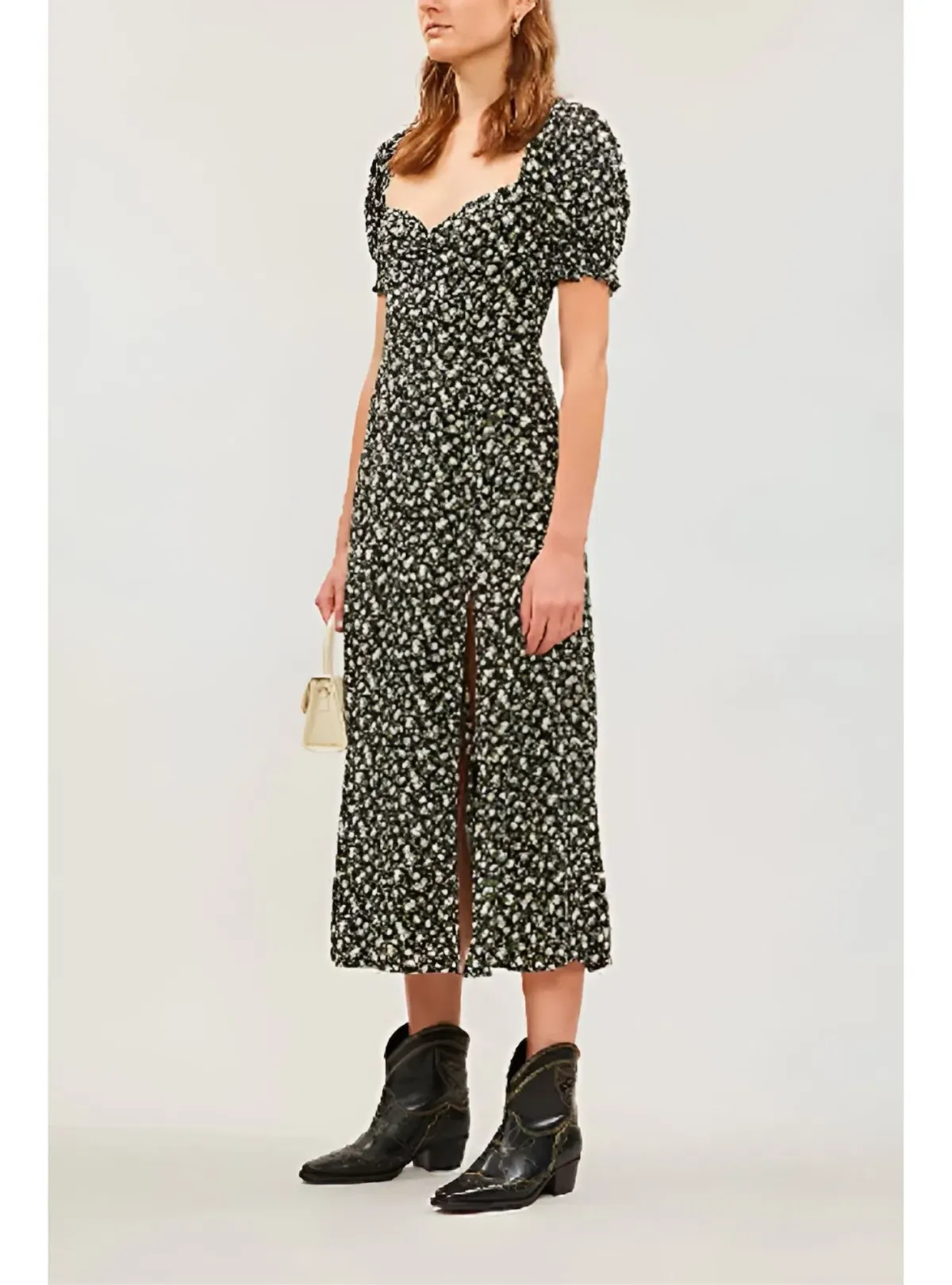 Reformation Lacey Cherie Abstract Print Midi Dress Floral Size UK 12 - Image 2