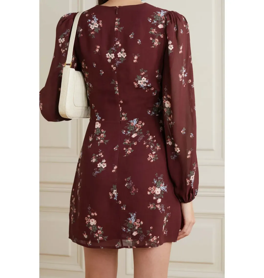 Reformation Terri Bow Dress Red Floral Size UK 12 for rent on The Volte - main image