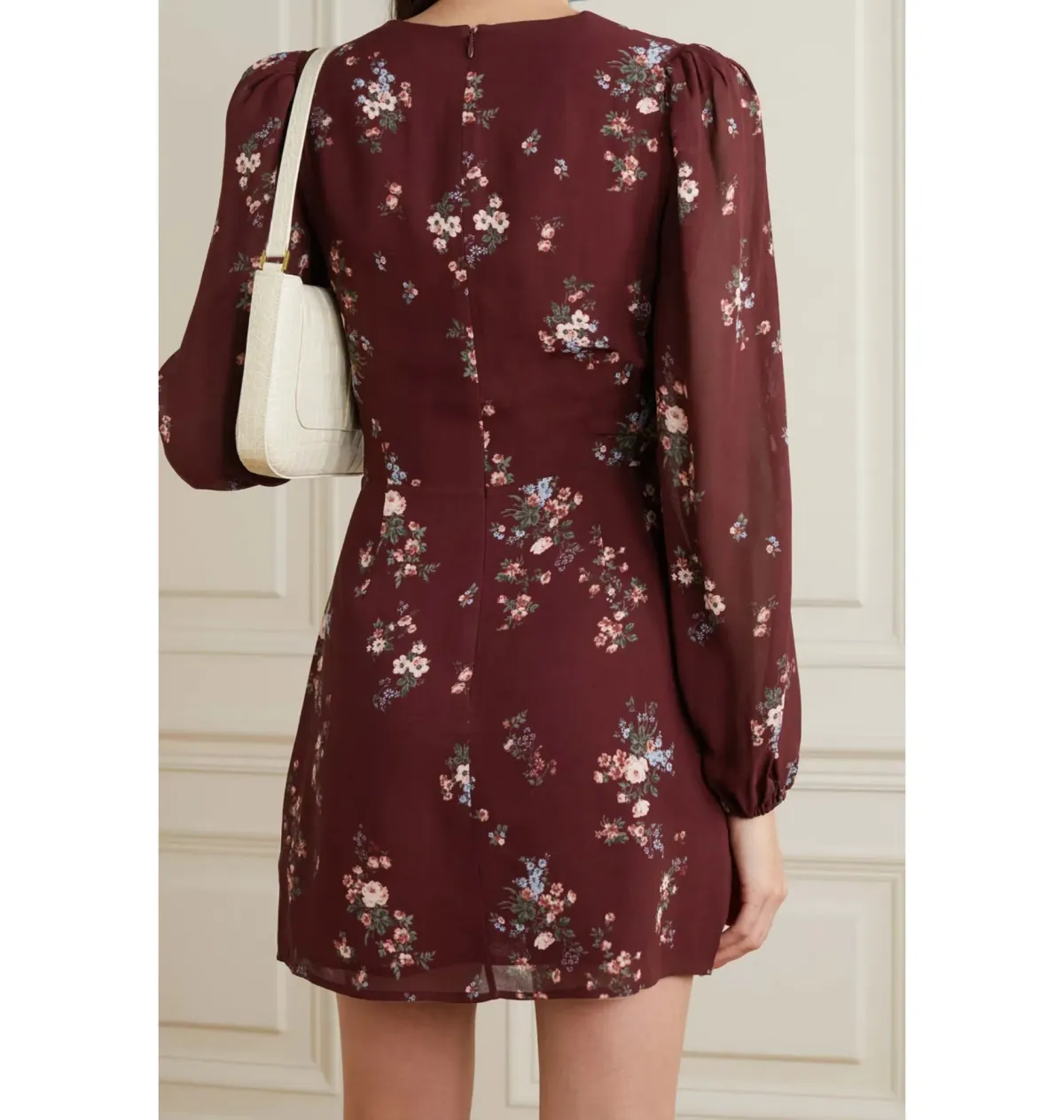 Reformation Terri Bow Dress Red Floral Size UK 12 - Image 2