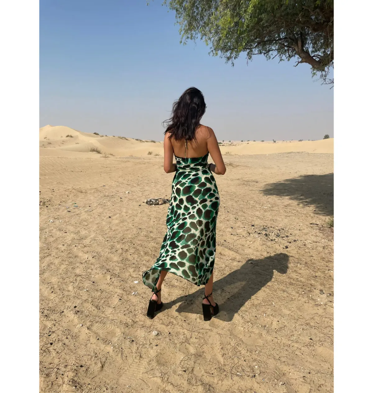 Rat & Boa Vivi Dress in Green Leopard Print Size UK 12 - Image 4