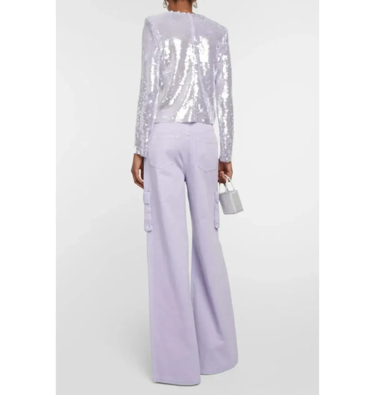 Self Portrait Sequin Top Lilac Size UK 10 - Image 4