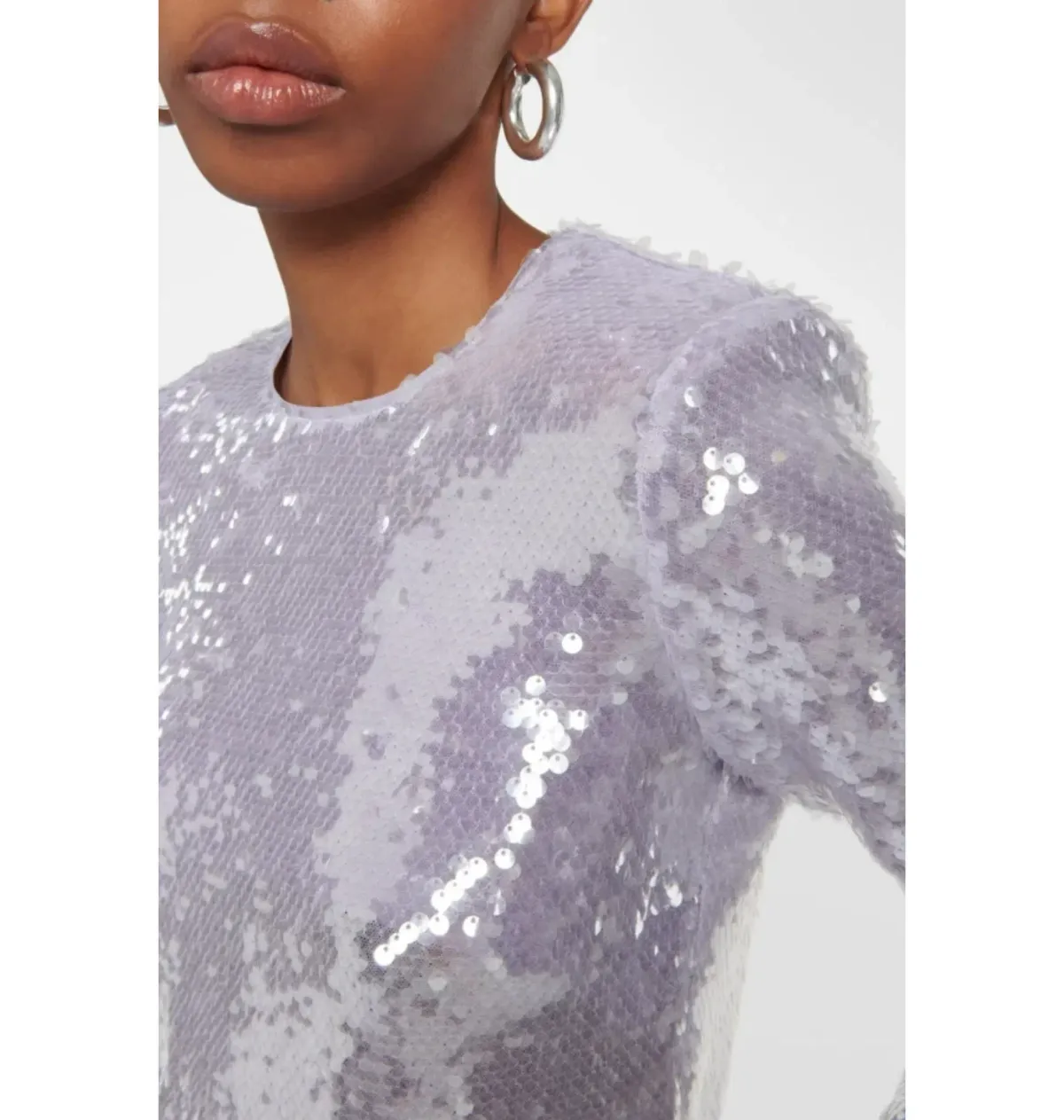 Self Portrait Sequin Top Lilac Size UK 10 - Image 3