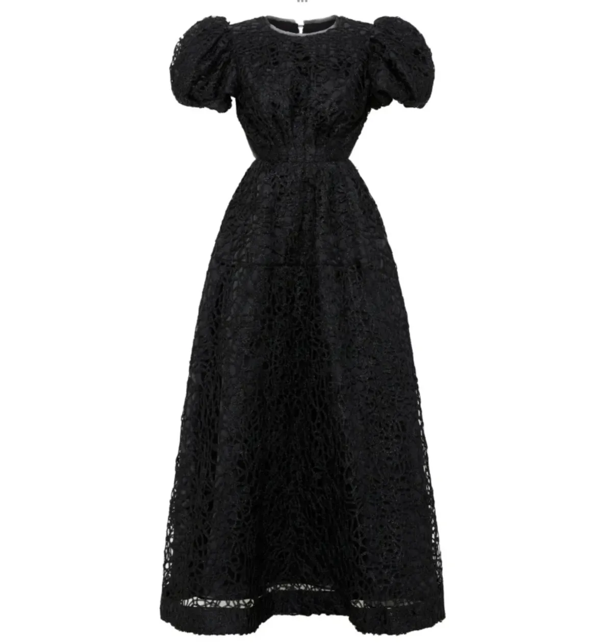 Aje Patina Embroidered Midi Dress Black Size UK 12 - Image 4