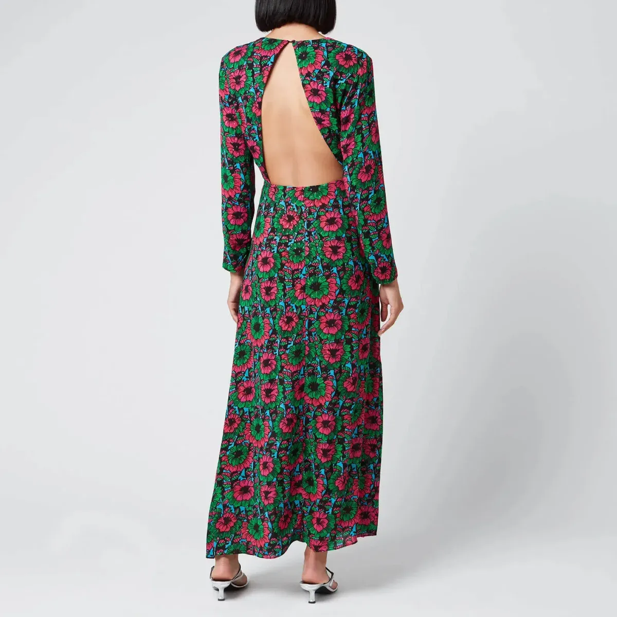 Rixo Rose Dress Hibiscus Floral Size UK 10 - Image 3