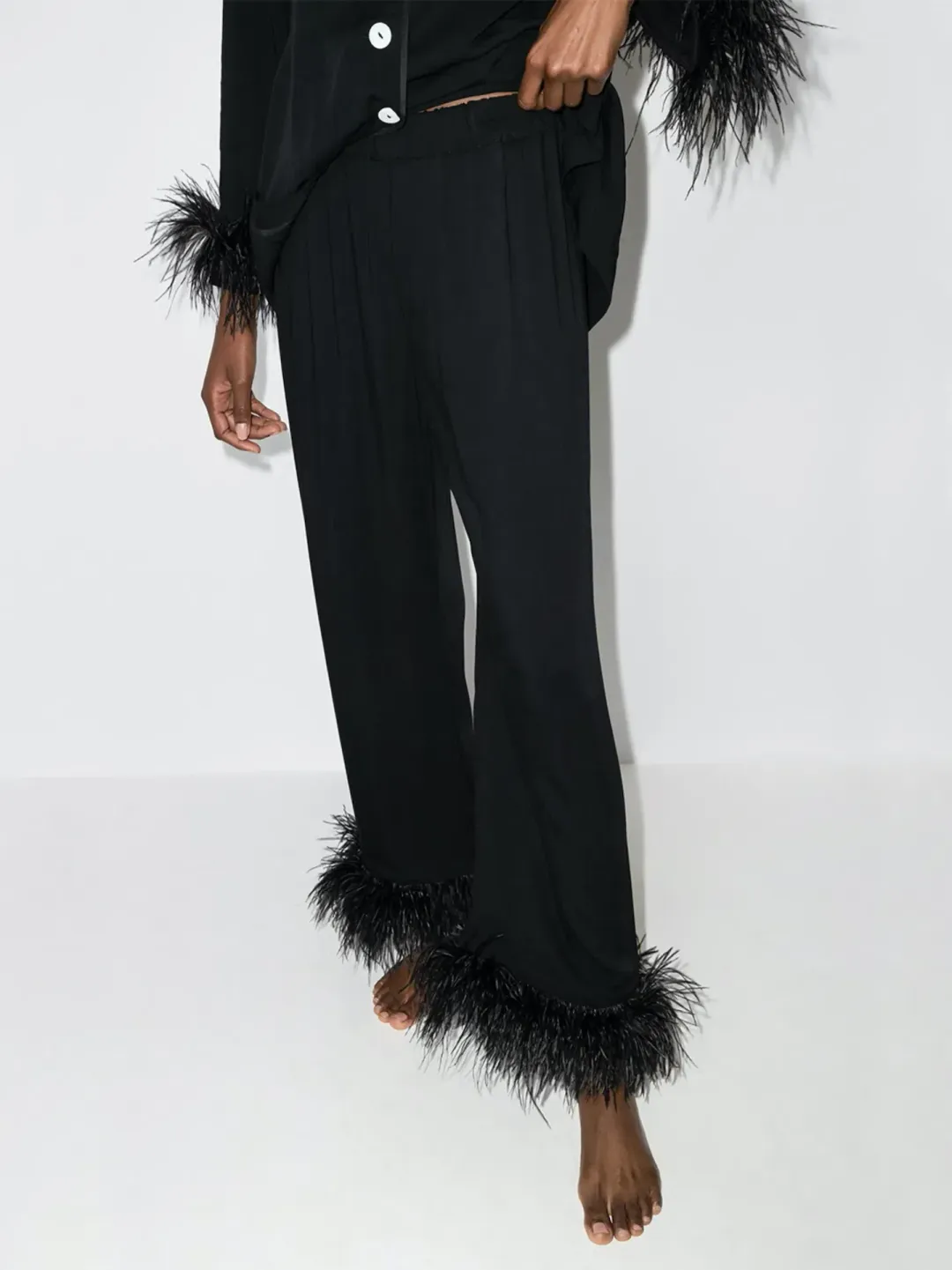 Sleeper Feather Pyjama Party Set Black Size M / UK 10 for rent on The Volte - main image