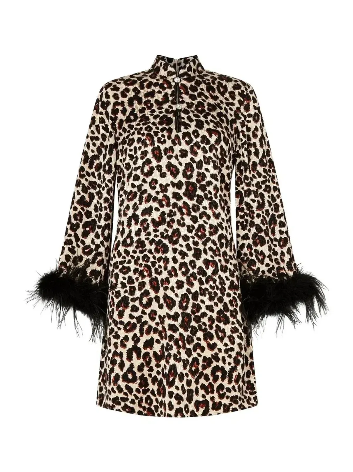 Kitri Kendra Leopard and Feather Mini Dress Print Size UK 12 - Image 3
