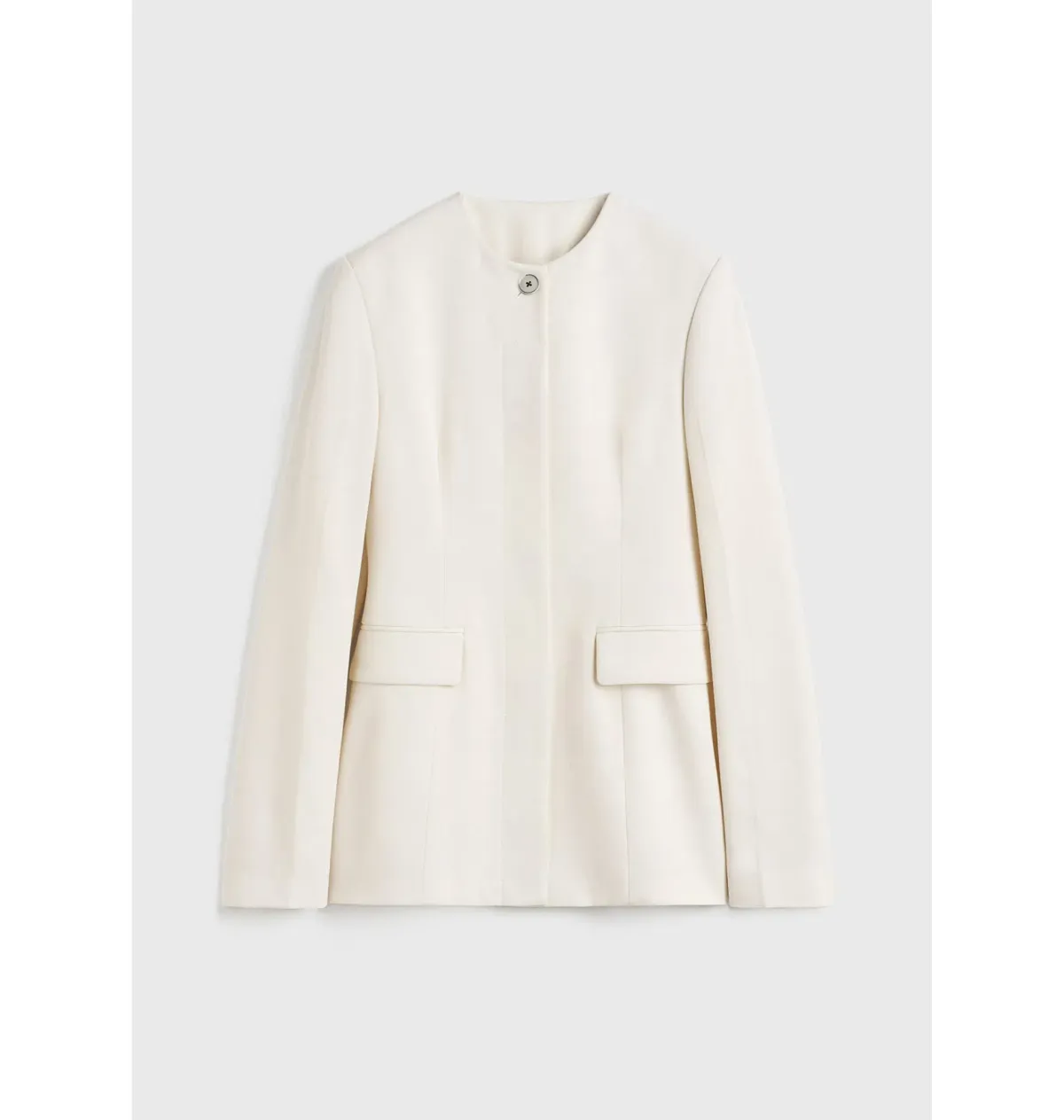 Totême Collarless Blazer Ecru Size UK 10 - Image 6