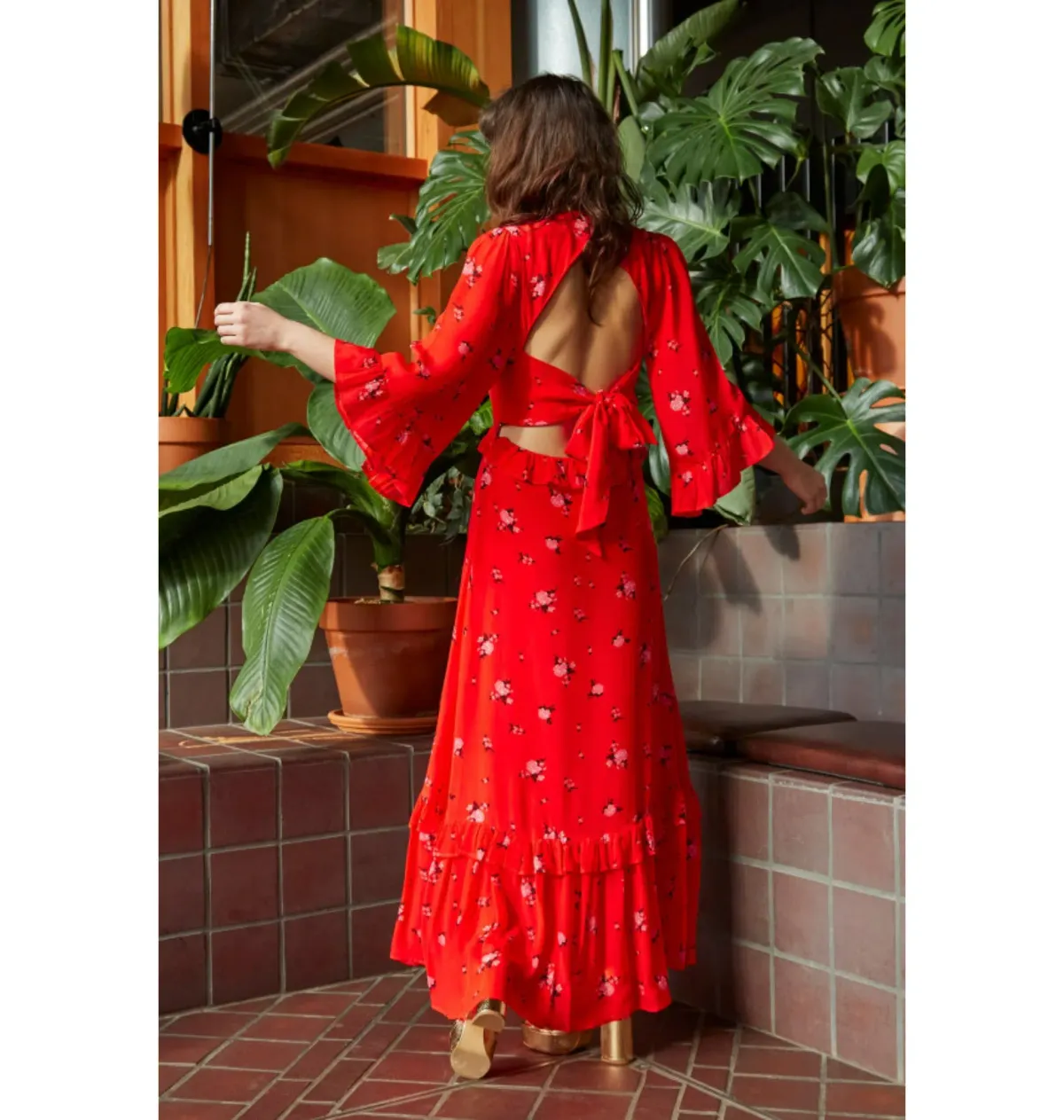 Queens of Archive Patti Tie Back Dress Red Size S / UK 8 - Image 2