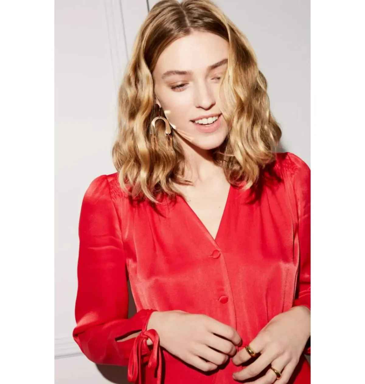 Kitri Lana Satin Vintage Dress Red Size UK 10 - Image 3