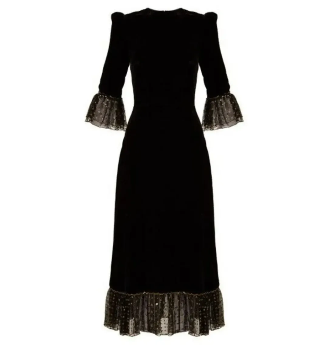 The Vampire’s Wife Falconetti Velvet Dress Black Size UK 12 for rent on The Volte - main image
