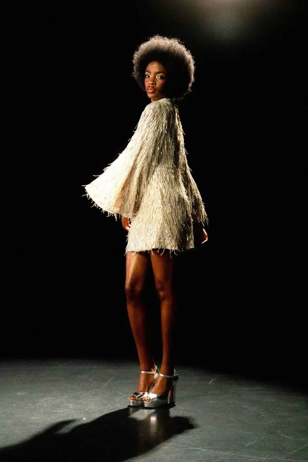 Queens of Archive The Mia Flare Sleeve Mini Dress Sequin Size S / UK 8 for rent on The Volte - main image