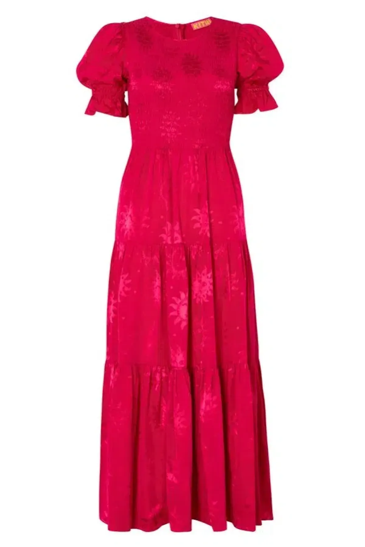 Kitri Persephone Sungod Shirred Dress Pink Size UK 14 - Image 5