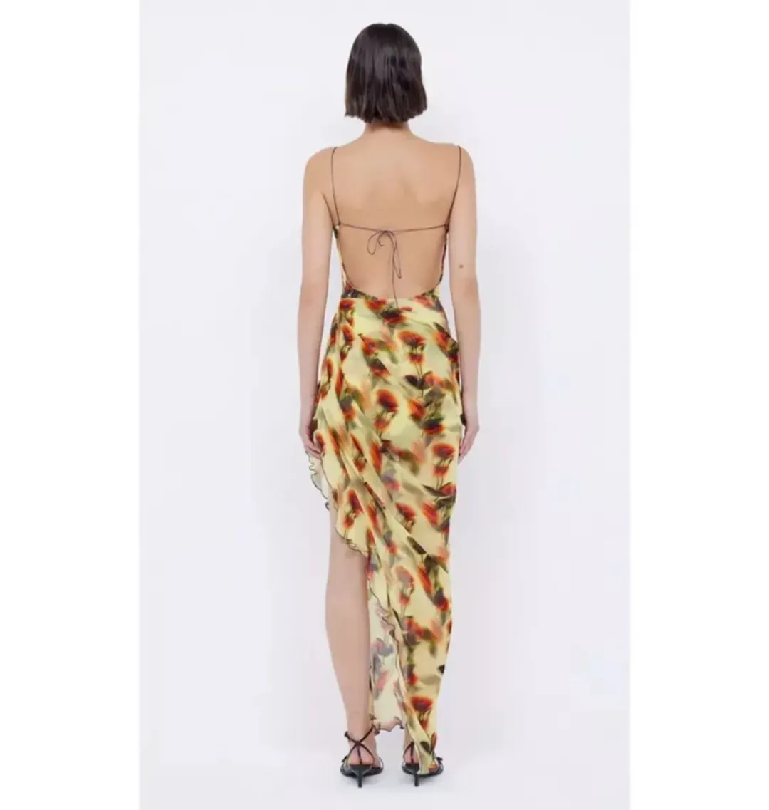 Bec & Bridge Fiore Open Back Maxi Dress Print Size 8 for rent on The Volte - main image