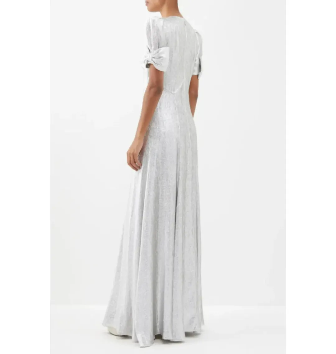 The Vampire’s Wife American Chevron Lame Gown Silver Size UK 10 for rent on The Volte - main image